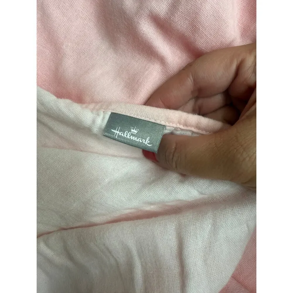 Hallmark Baby 100% Cotton Muslin Pink Swaddle Blanket Size 44 X 45